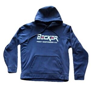 Men’s Becker First Responder Co. Sweatshirt Emergency Hoodie Sz Large Blue